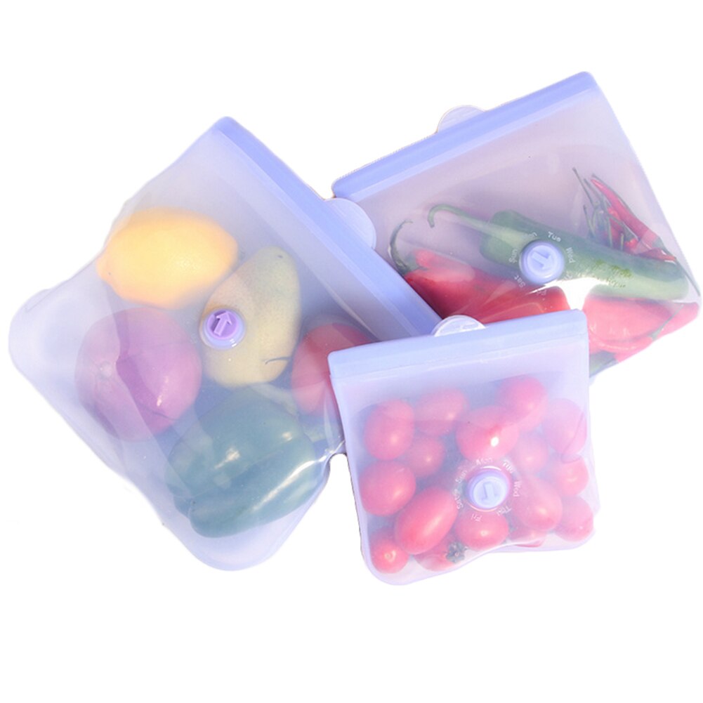 Silicone fresh-keeping bag Food Grade Freezing High Tightness Fruit Vegetable Packaging Refrigerator Food Storage Bag 1 Pc