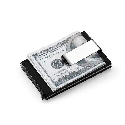 Rostfritt stål kreditkortshållare män smal anti skydda resor id kortinnehavare kvinnor rfid plånbok metall fodral porte carte