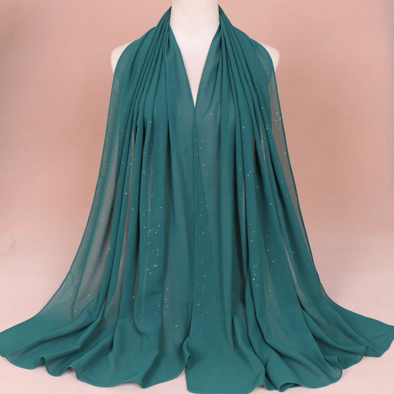nouvelles femmes or en mousseline de soie solide couleur musulmane tête écharpe châles et enveloppes pashmina bandana femme foulard dames hijab magasins: 10