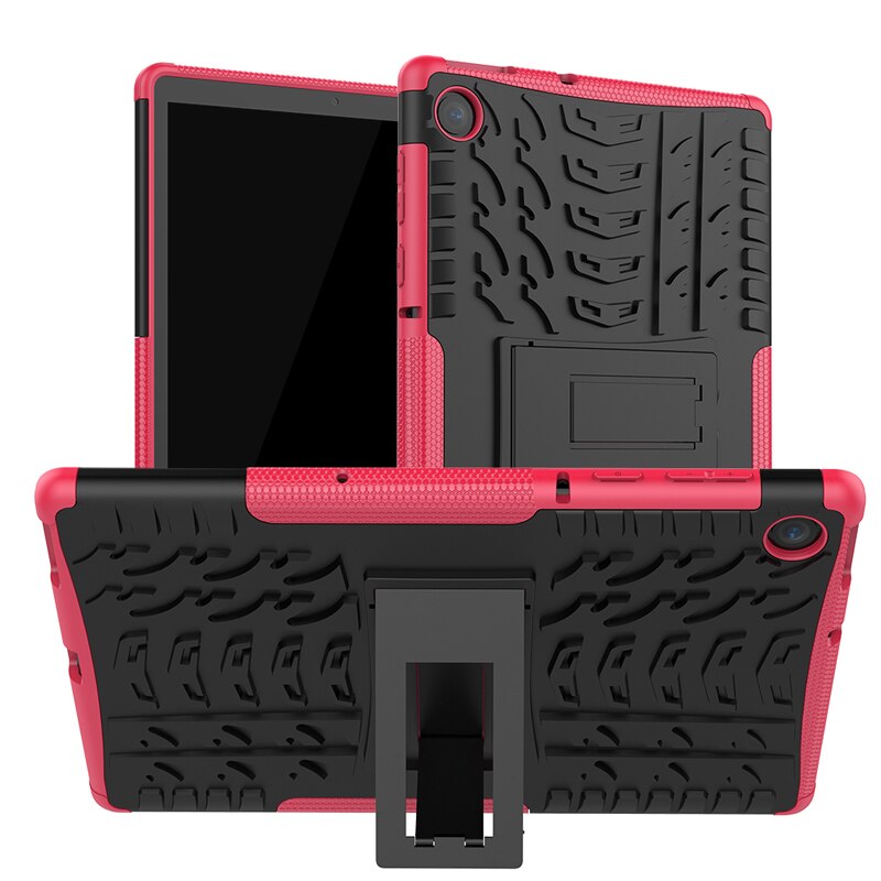 Case Voor Lenovo Tab M10 Plus 10.3 Fhd TB-X606F TB-X606X Tablet Case Heavy Duty Hybrid Shockproof Beschermhoes Met Kickstand: Rose Red
