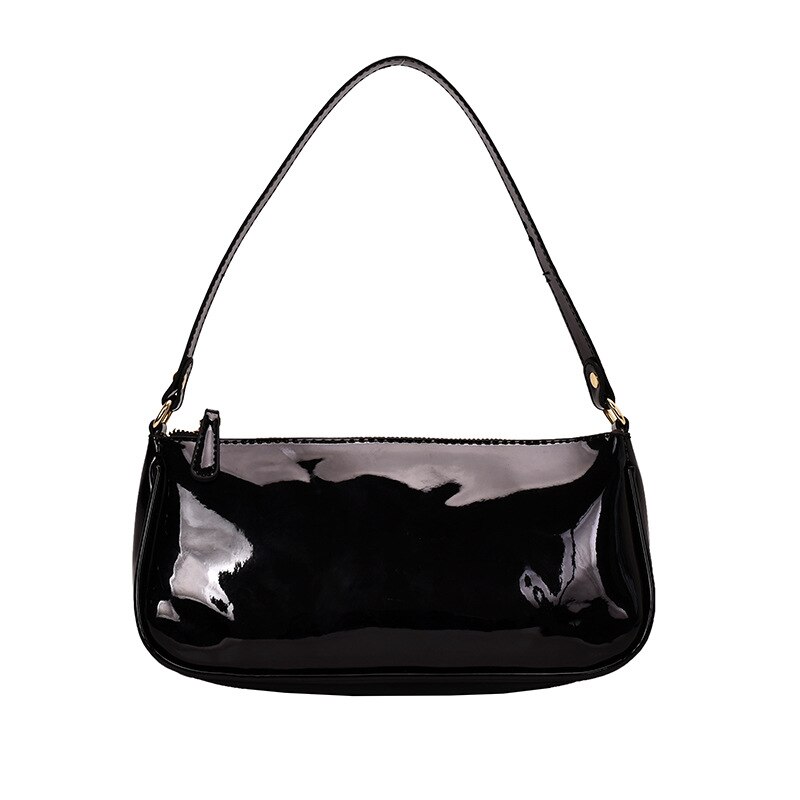 Solid Vintage Baguette Tassen Voor Vrouwen Mini Keten Kleine Schouder Eenvoudige Dame Handtassen Cash Purse Dames Tassen: Black