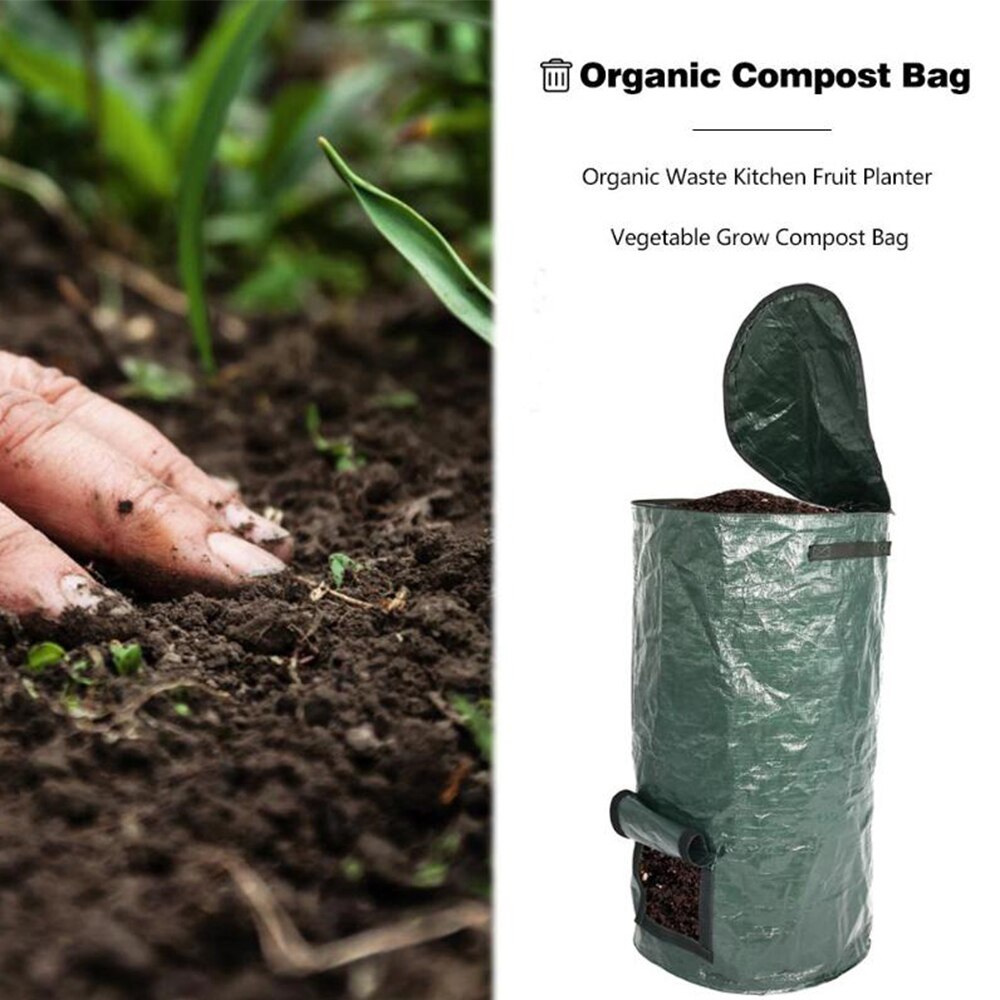 Compostable Trash Bags Garden Waste Bag PE Gardening Bag Reusable Food Scraps Bag for Lawn Pool Leaf Yard Waste Bag