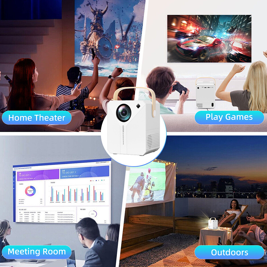 HUASHIJIE Projector 4K Android 11 Dual Wifi6 260ANSI Allwinner H713 BT5.0 1280*1080P Cinema Outdoor Portable Projetor