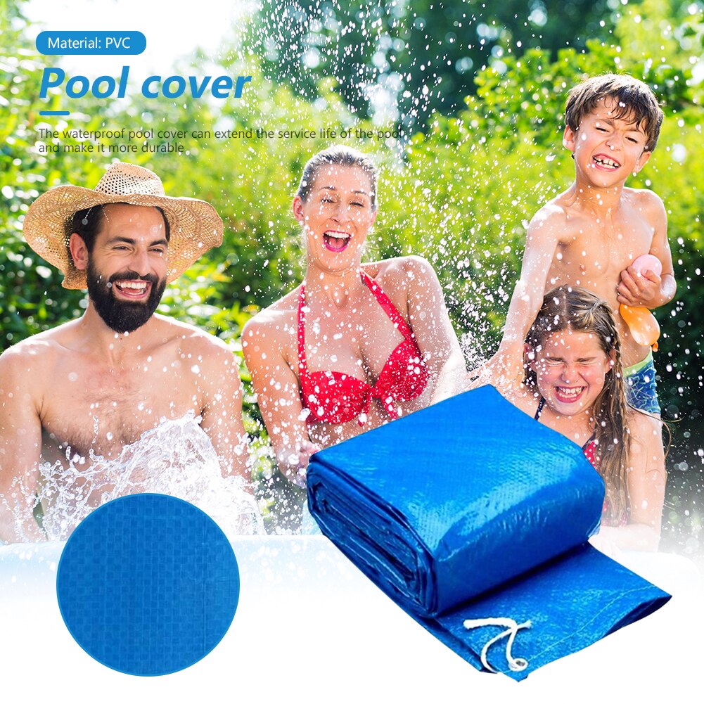 183cm Round Swimming Paddling Pool Cover Inflatable Round Swim Pool UV-resistant Waterproof Dustproof Cover with Rope