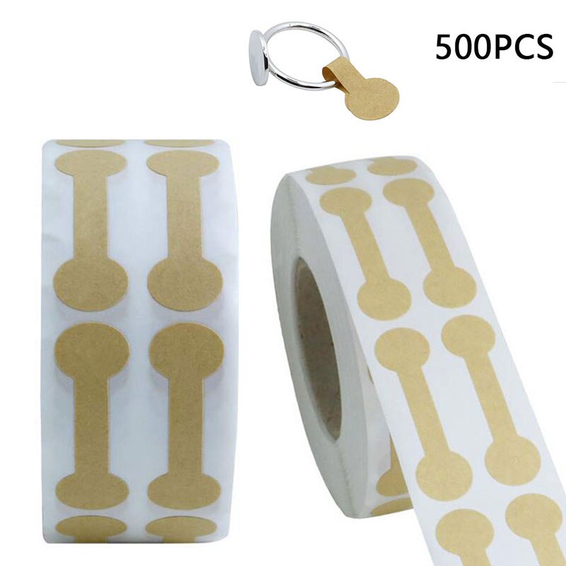 500 stk brune prismærker klistermærker smykker runde vægtstangsetiketter håndvægtmærker værktøjsring armbånd smykkemærker