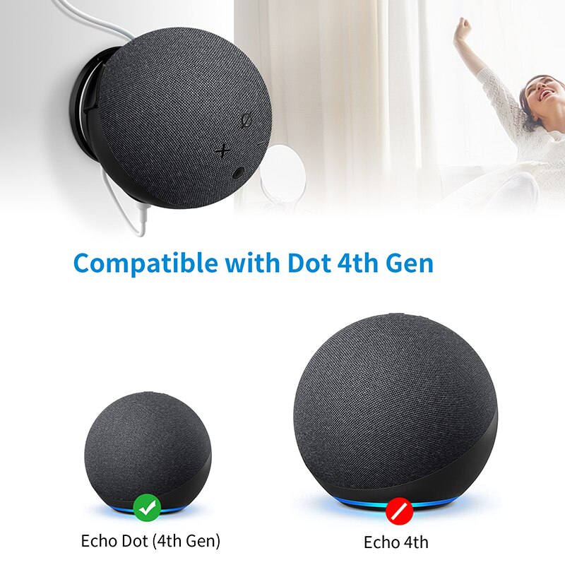 LINGYOU-colgador de montaje en pared para Alexa Echo Dot de 4ª y 5ª generación, accesorios de ahorro de espacio en dormitorio, cocina y baño