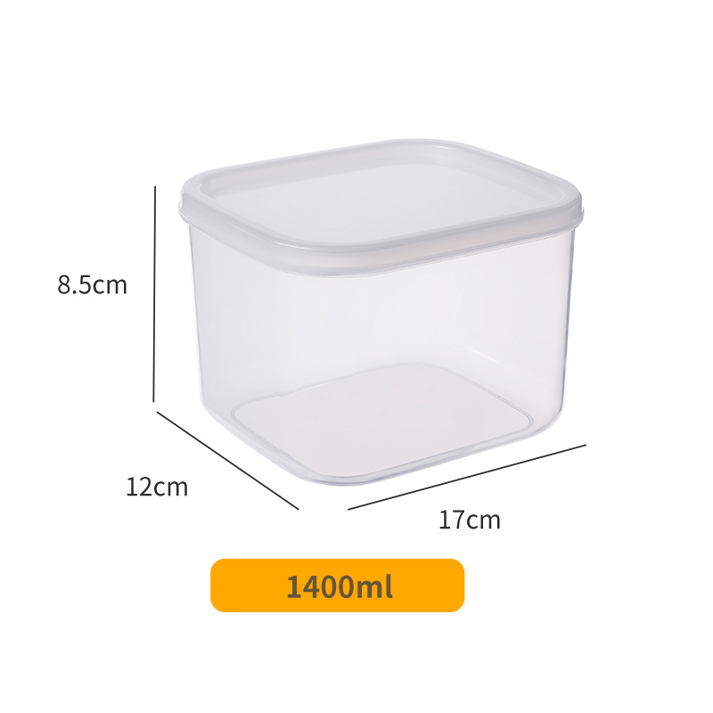Refrigerator Sealed Fresh-Keeping Box Fruit Meat Freezing Organizer Cans Kitchen Plastic Food Storage Case Container Lunch Box: GRAY