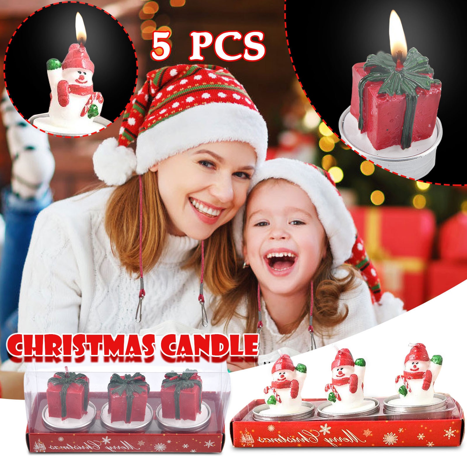 15 pièces noël peint bougies père noël dessin animé bougies noël bougie peint décoration bougie nouvel an décor