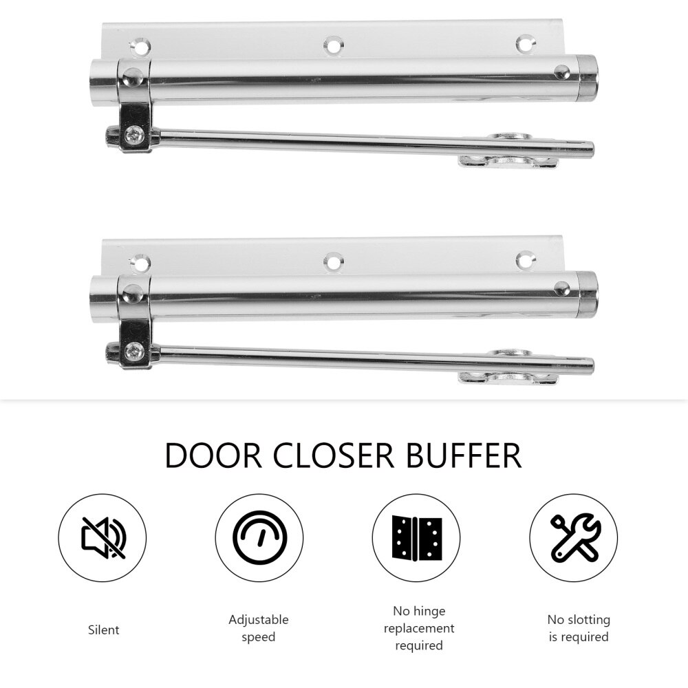 2pcs Heavy Duty Adjustable Closing Speeds Door Closer Metal Spring Door Closer