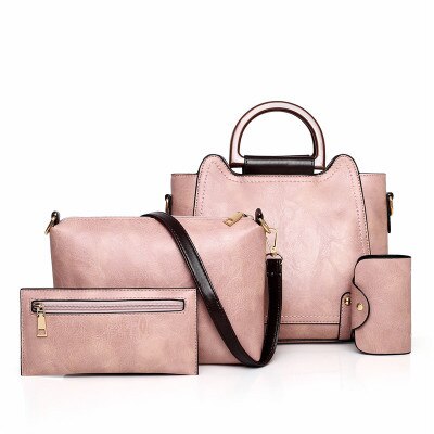 Stijl Vrouwen Handtas Eenvoudige Schoudertas Stijl Composiet Tassen Vrouwen Handtassen Dames Tassen 4 stks/set: pink