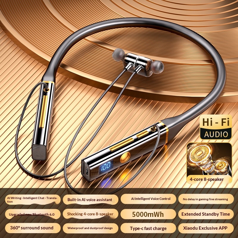 High Appearance Value Neck-hung Bluetooth Headphones Version Noise Cancellation HIFI Sound Ultra-Long Battery L: Default Title