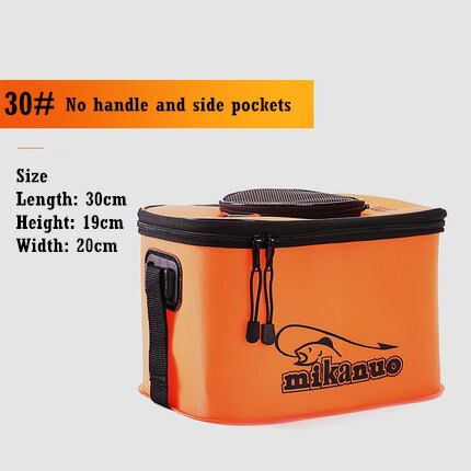 Shoulder Multifunction Fishing Bag Portable Fold Live Fish Storage Box With Oxygen Pump Bucket Tackle Outdoor Fishing Equipment: 11L Orange