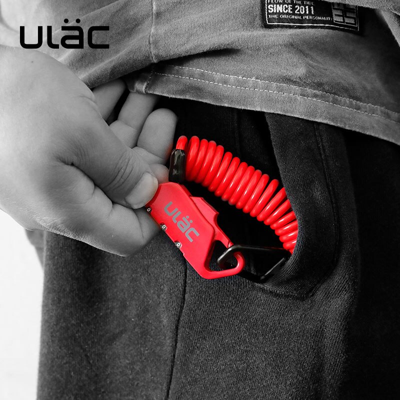 ULAC-candado de combinación para bicicleta K2S, 3 dígitos, Combo reiniciable, cuerpo de aleación de Cable de 1,2 M