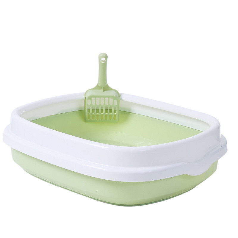 Anti Splash Cats Litter Box Pet Toilet Bedpans with Scoop Cat Dog Tray Sand Box Toilet for Training Tray Home Garden Cleaning: C