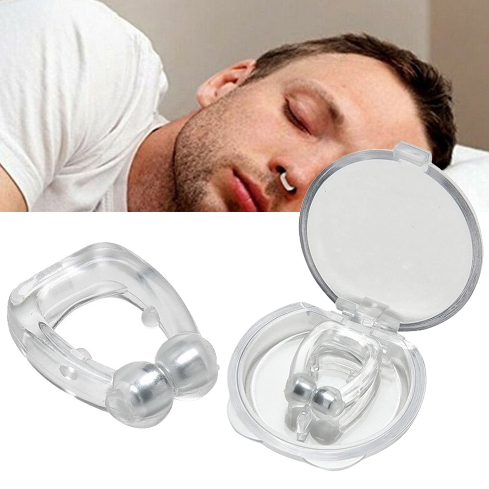 1pc silikone magnetiske anti snorken stop snorken næse klip søvn bakke sovehjælp apnø vagt nat enhed gennemsigtig