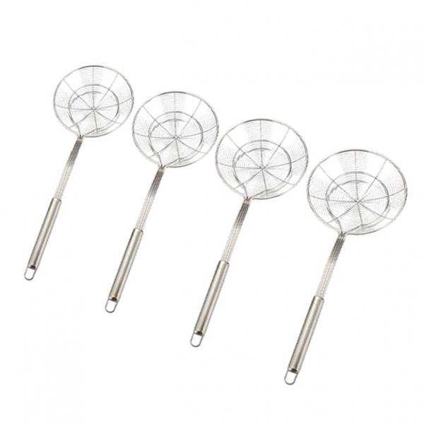 Spider Strainer Skimmer, Asian Strainer Ladle Stainless Steel Wire Skimmer Spoon with Handle, 14cm/16cm/18cm/20cm