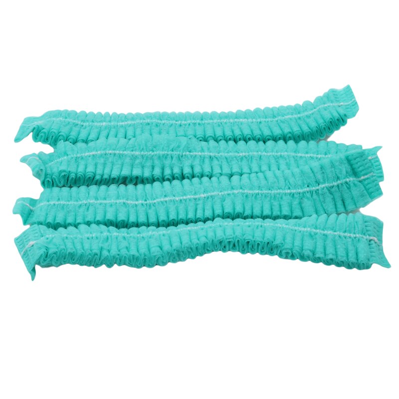 Gorro desechable de franjas no tejidas, gorros con tiras antipolvo, Gorros de protección para el trabajo, gorro de Chef con forma de seta, gorras protectoras Multicolor prácticas: green