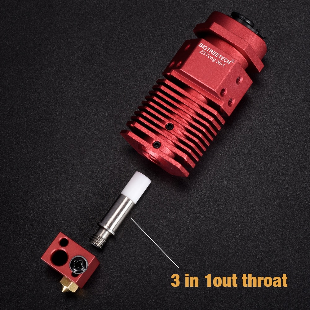 3d skriverdeler tc -02 throat ptfe teflonto tube zsy 2 in 1 out hotend ekstruder 3 in 1 out multi-color hotend vs  e3d v6 throat