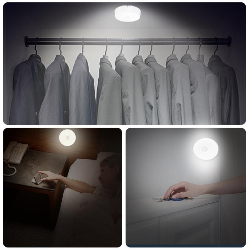 DÉTECTEUR DE MOUVEMENT LED Veilleuse USB Rechargeable CHAMBRE Mur Lampe Escalier Intelligent Corps Capteur De Lumière Lampe À Économie D'énergie
