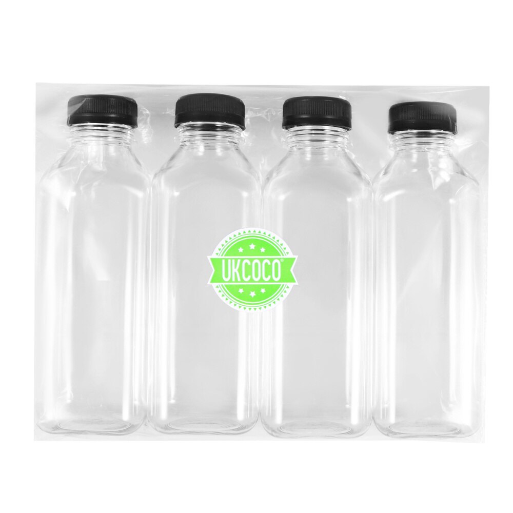 Ukcoco 4 stk plast opbevaringsflasker til kæledyr flasker opbevaringsglas til drikke – Grandado