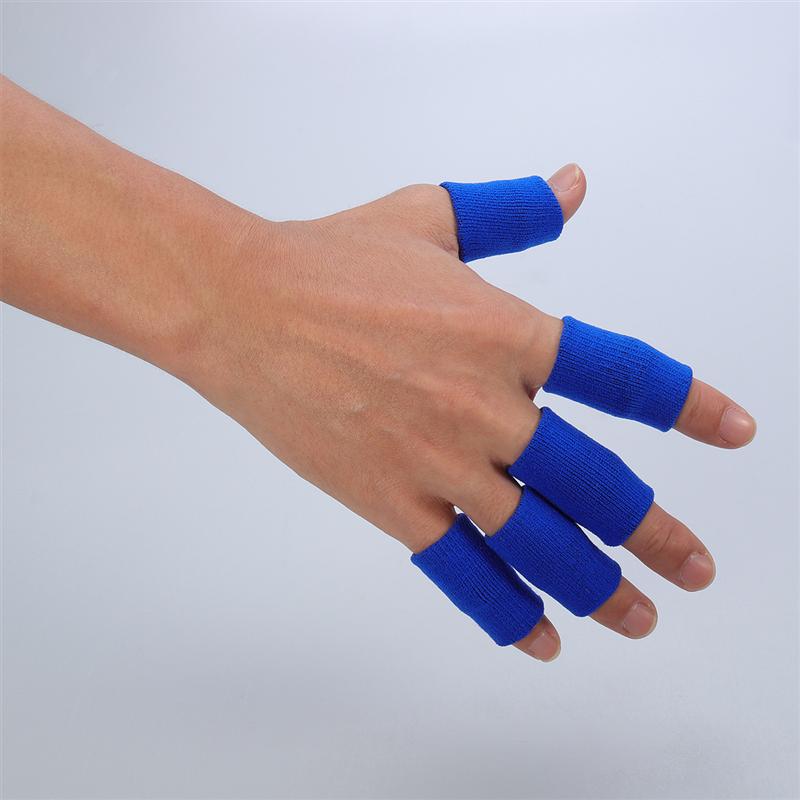 10 stk volleyball fingerbeskytter fingerbeskyttelse elastisk tommelfinger svedbånd ærme gigt støtte sportshjælp