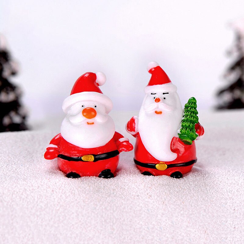 1 Pc Kerstman Sneeuwpop DIY Hars Ambachtelijke Kleine Ornamenten Mooie Mini Kerst Beer Model Decoratie Figuur Speelgoed