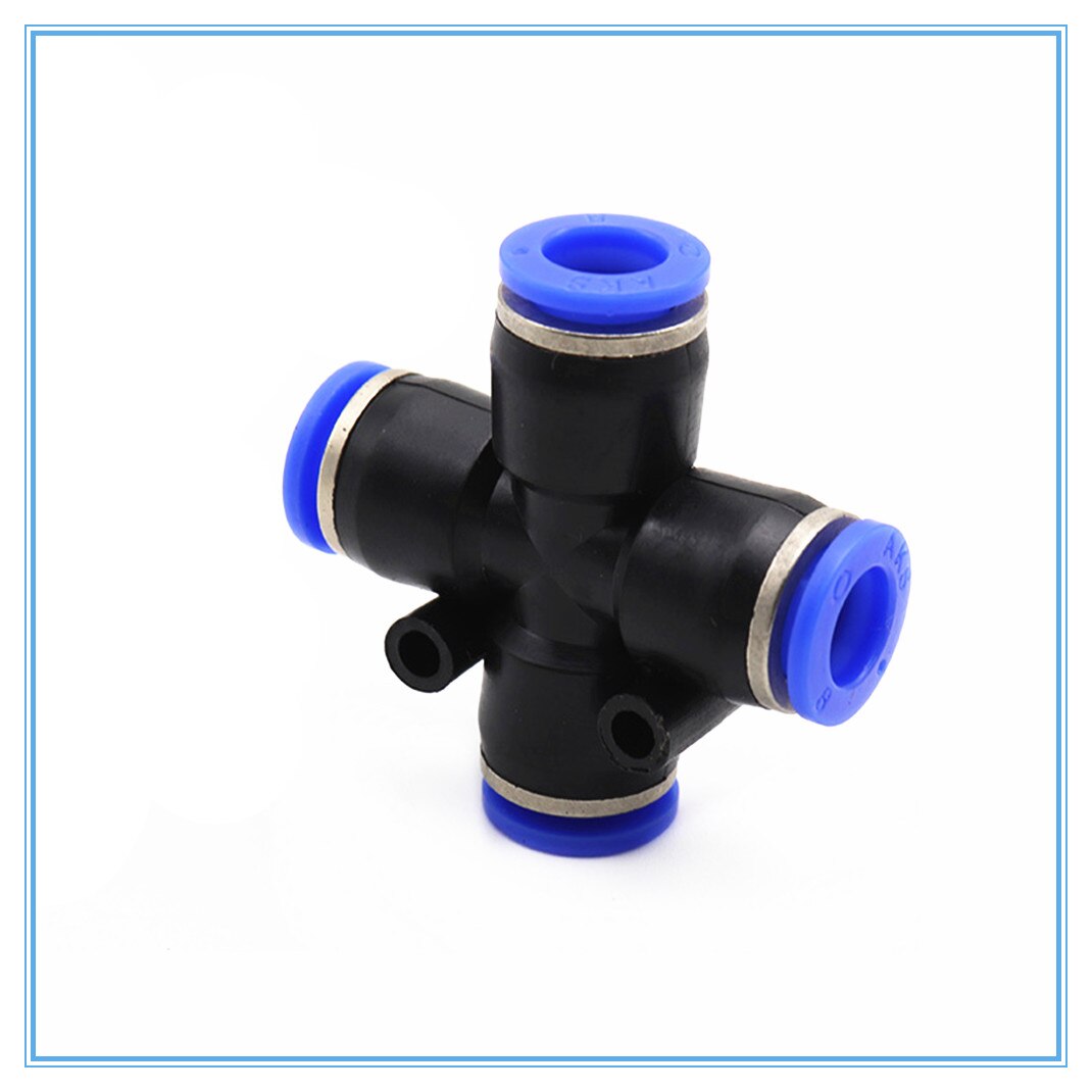 Push In Air Splitter Gas Connector Quick Fitting 4mm 6mm 8mm 10mm 12mm OD Hose Tube 4 Way Cross Shape Pneumatic
