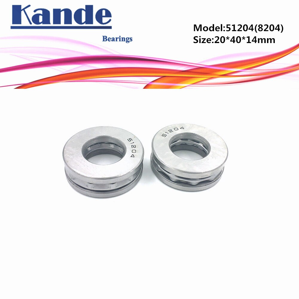 Kande 51204 8204 20x40x14 bearing 2pcs Flat Thrust Ball Bearing Axial thrust bearing 51204