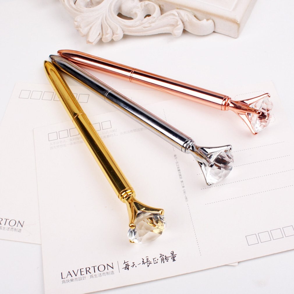 Luxury Portable Big Crystal Pen Diamond Ballpoint Pens Stationery Ballpen Home Office School Supplies