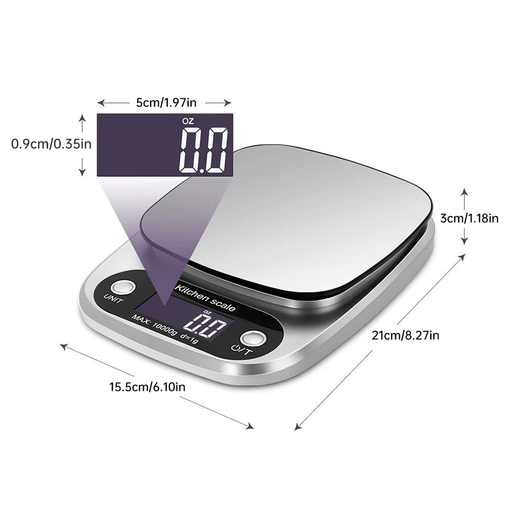 Báscula Digital de cocina de 10Kg/1g, báscula pequeña para alimentos, pantalla LCD, báscula Digital de peso de gramos, herramientas de medición multifunción para joyería