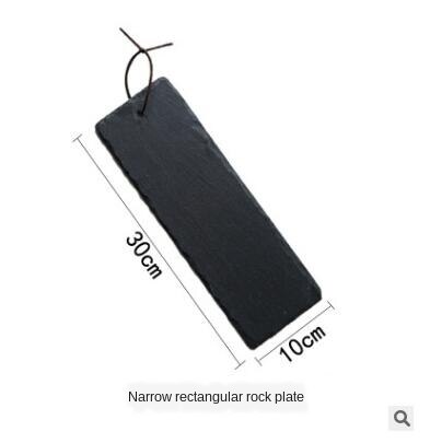 Natural Slate Dishes Solid Rectangle Stone Sushi Steak Barbecue Plate Cheese Pizza Flat Fruit Plate MJ71508: E