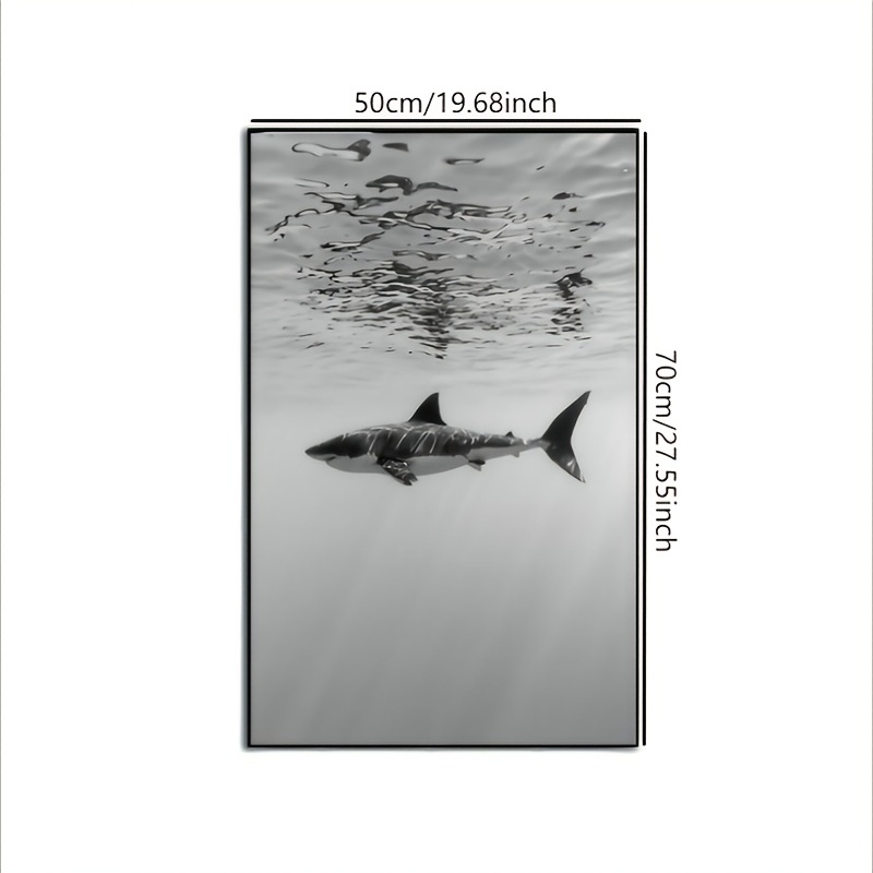 Pintura en lienzo moderna de tiburón ballena, carteles e impresiones de animales en blanco y negro, imagen de pared, 1 unidad, para sala de estar, decoración del hogar sin marco