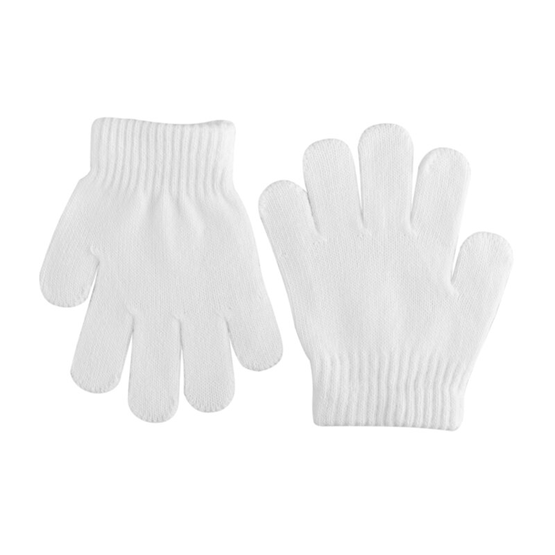 Gloves Cute Winter Baby Gloves Mittens Children Full Finger Keep Warm Solid Colors for Sport Cycling Fishing Snowboard Running: white