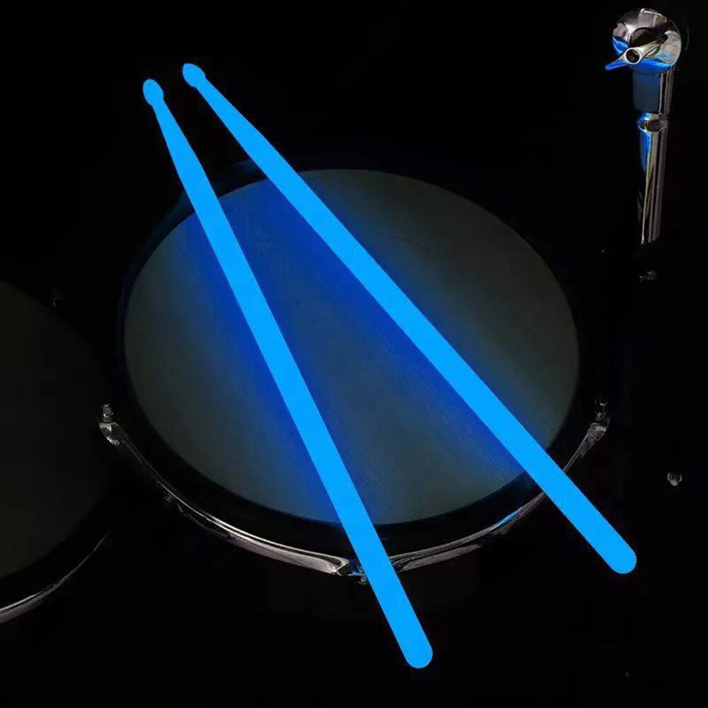 1 paire de baguettes fluorescentes en Nylon 5a, bâtons de batterie lumineux qui brillent dans la nuit, Instruments musicaux à lumière brillante