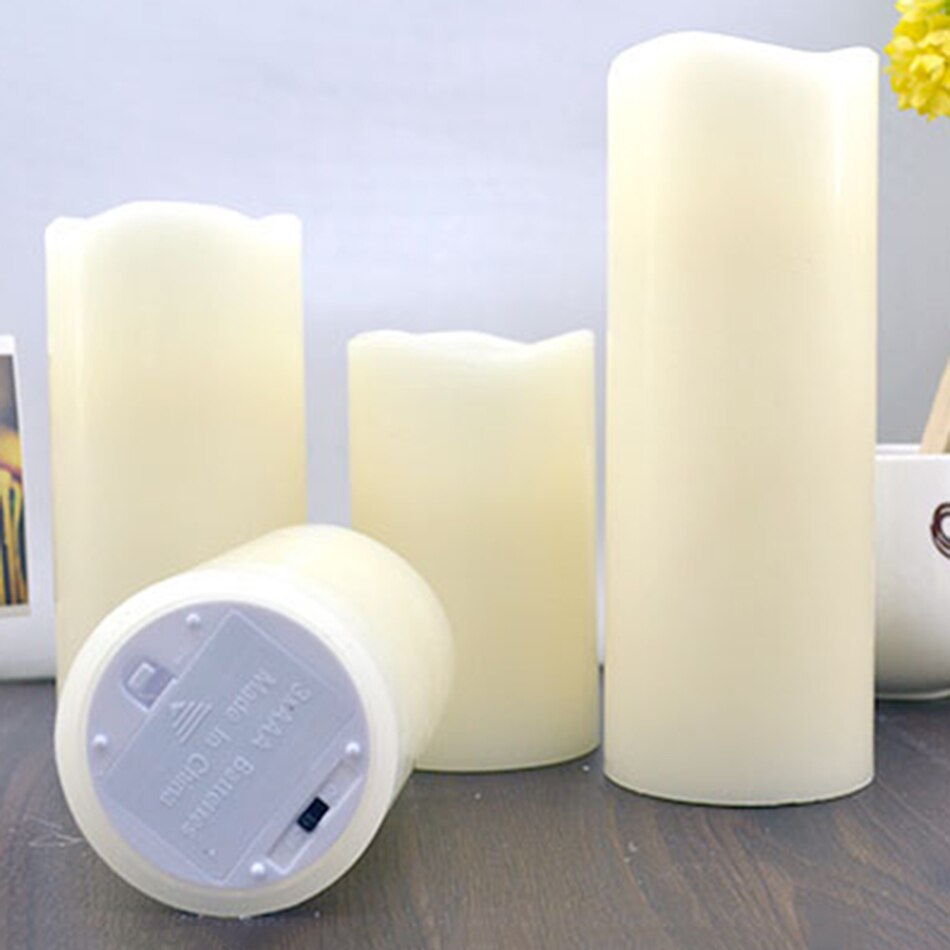 Battery operated led candle light, Pillar wax candle for firesceen decoration, Halloween/Christmas party candle led light decor