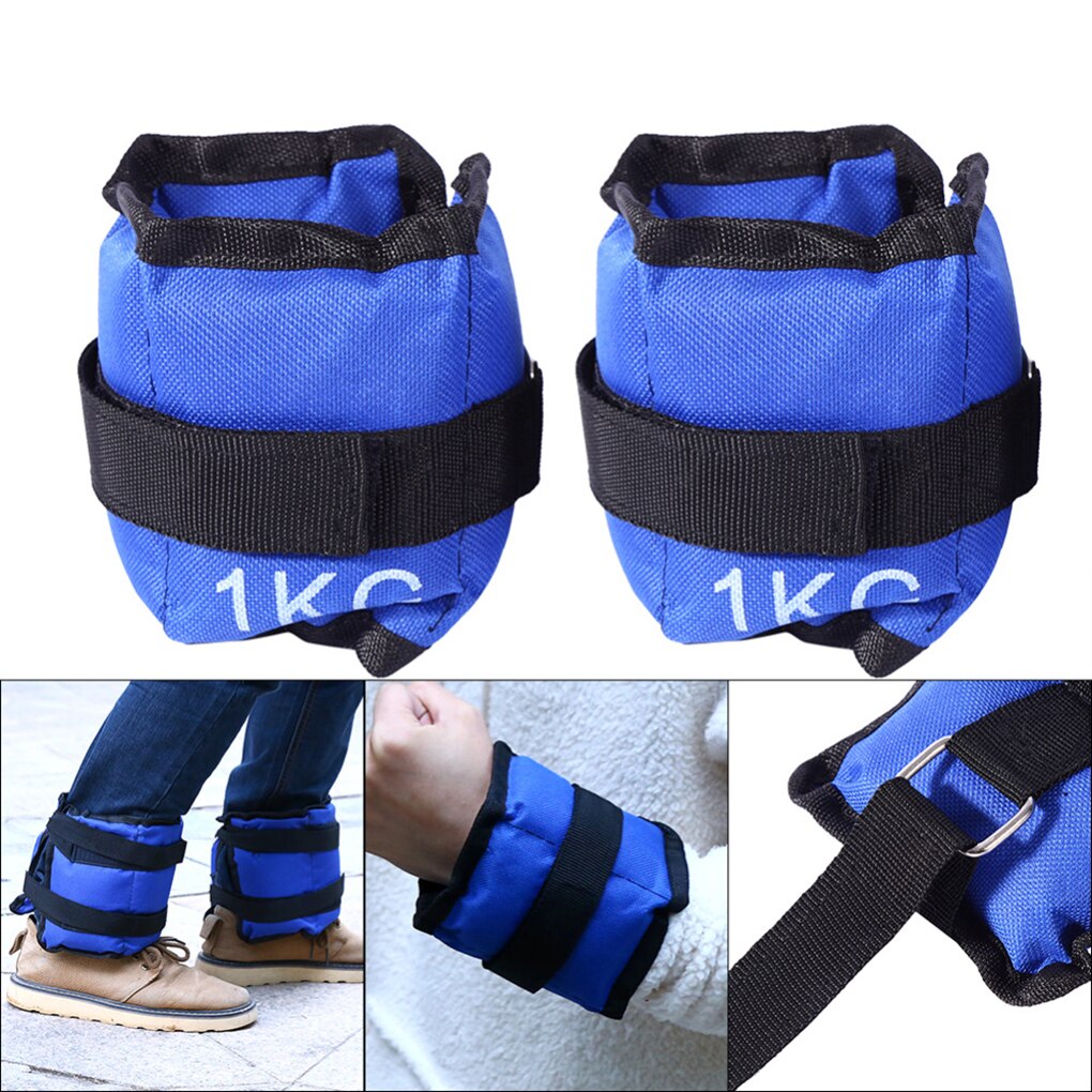 1kg/pair Wrist Ankle Weights Adjustable Sand Bag Weights Straps with Padding Exercise Fitness Running