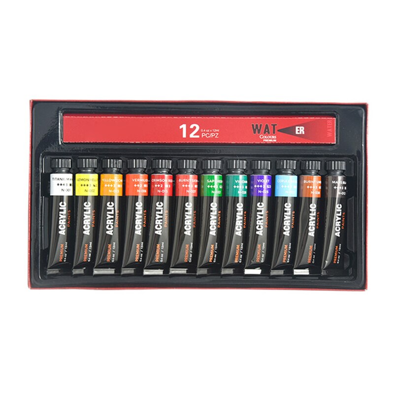 Acrylic Premium Artist Paint 12ml Tubes Set of 12/24 Acrylic Paint Set Fast: Mixed Color