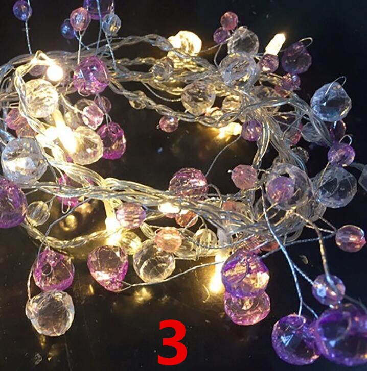 Kristallihelmet valaistus ketju huoneen koristeet tytön sydän makuuhuoneen asettelu riippuvalot tunnelma valaistus merkkijono valot: 3