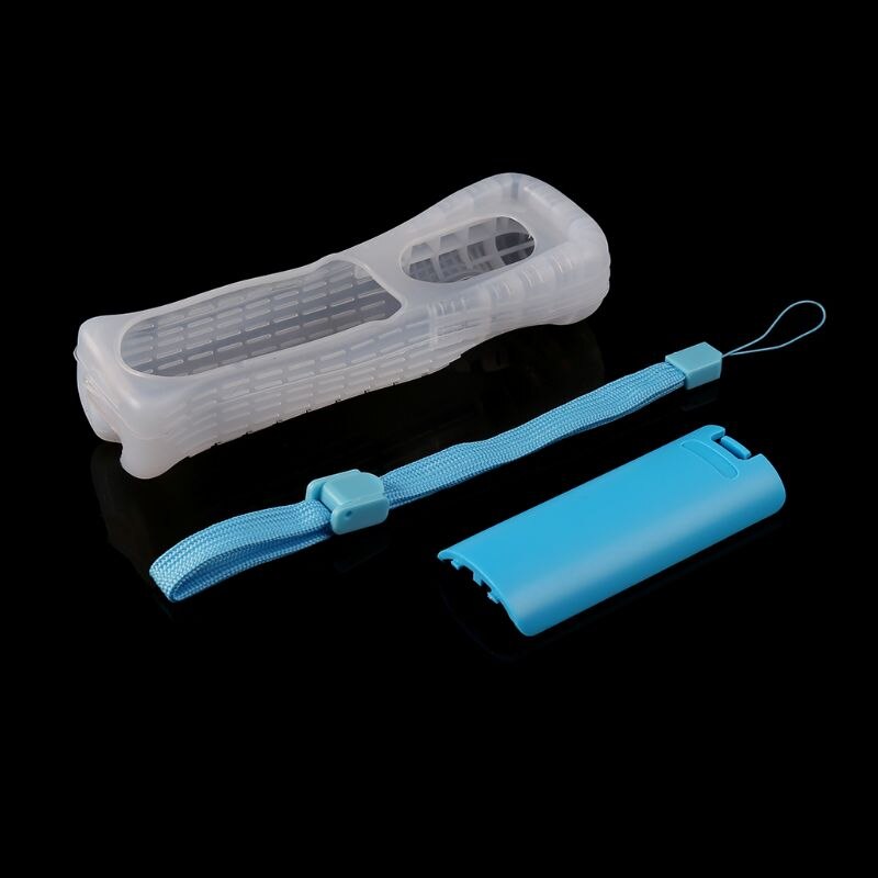 Funda protectora de silicona, carcasa trasera para batería, correa de mano, Kit de repuesto para Nintendo WII mando a distancia