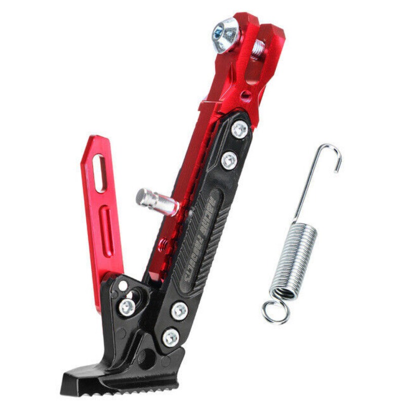 Cavalletto laterale regolabile in metallo per bicicletta da moto cavalletto per moto cavalletto per cavalletto supporto per parcheggio accessori per moto: Rosso