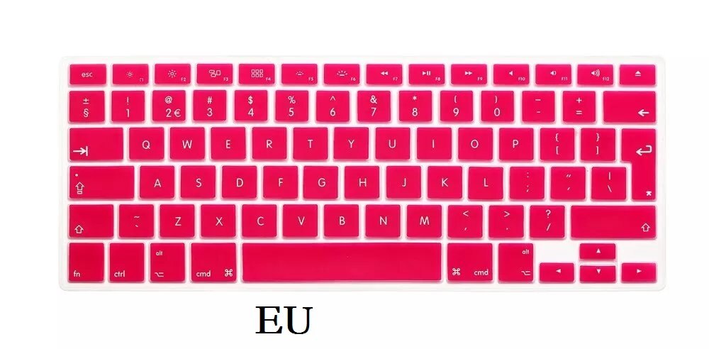 Ue usa angielska klawiatura skóra dla Macbook Pro 13 15 CD ROM A1278 A1286 klawiatura pokrywa szczupła wodoodporna folia ochronna skóry: EU-Red