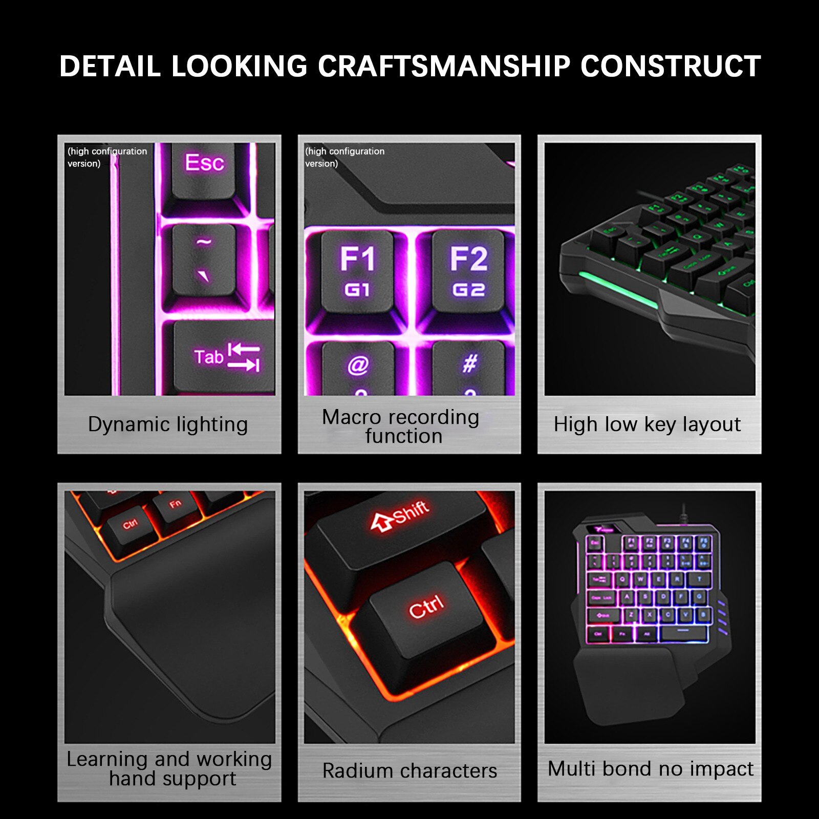 35-key Colorful Backlit One-handed Rgb Mechanical Gaming Keypad Low Noise Desktop Gamer Entertainment Tablet Accessories