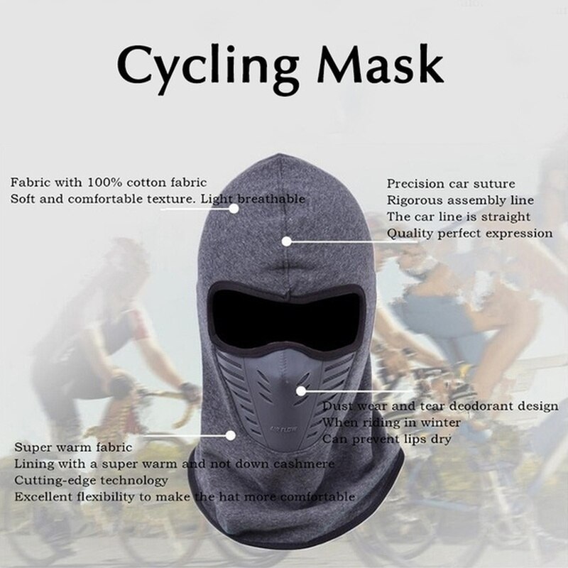 Mascarilla facial cálida para Motocross, máscara de lana térmica para exteriores, para ciclismo, para invierno