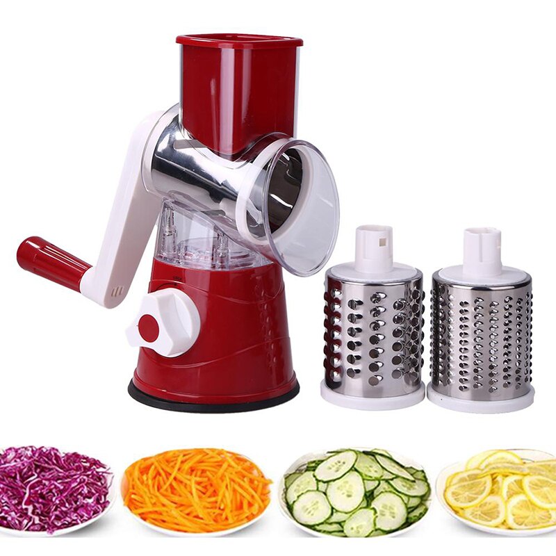 Vegetable Slicer Manual Kitchen Accessories Vegetable Chopper 3 in 1 Round Grater Cutter Potato Spiralizer Home Gadget Tool Item
