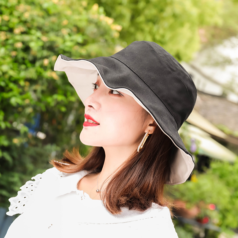 Gorros de doble cara para mujer, gorra de Sol de ala grande, sombrero de playa de verano