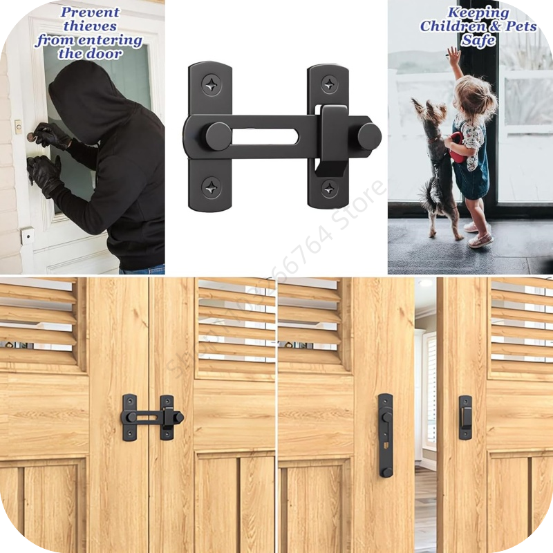 Universal 90/180 ° Pestillo de bloqueo de acero inoxidable, cerradura de puerta corrediza de Granero, puertas, ventanas, seguridad, protector antirrobo para el hogar