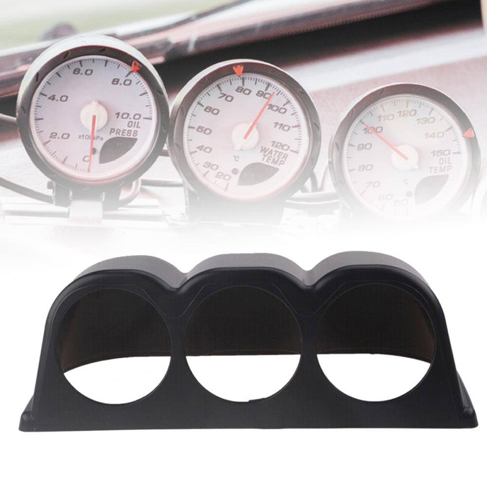Universal Matte Black Triple Gauge Pod Mount Dash Cover 3 Holes 6cm Meter Panel Holder for Autos