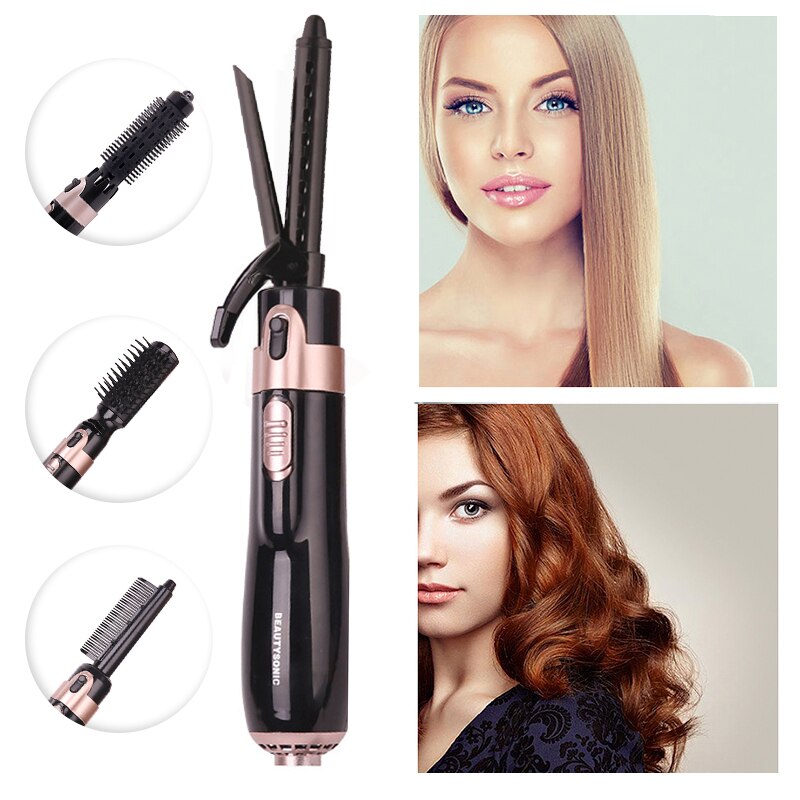 Multifunctional air comb 4 in 1 anion dry & wet electric hair dryer comb Hair Straightener Hair Curler for women & men