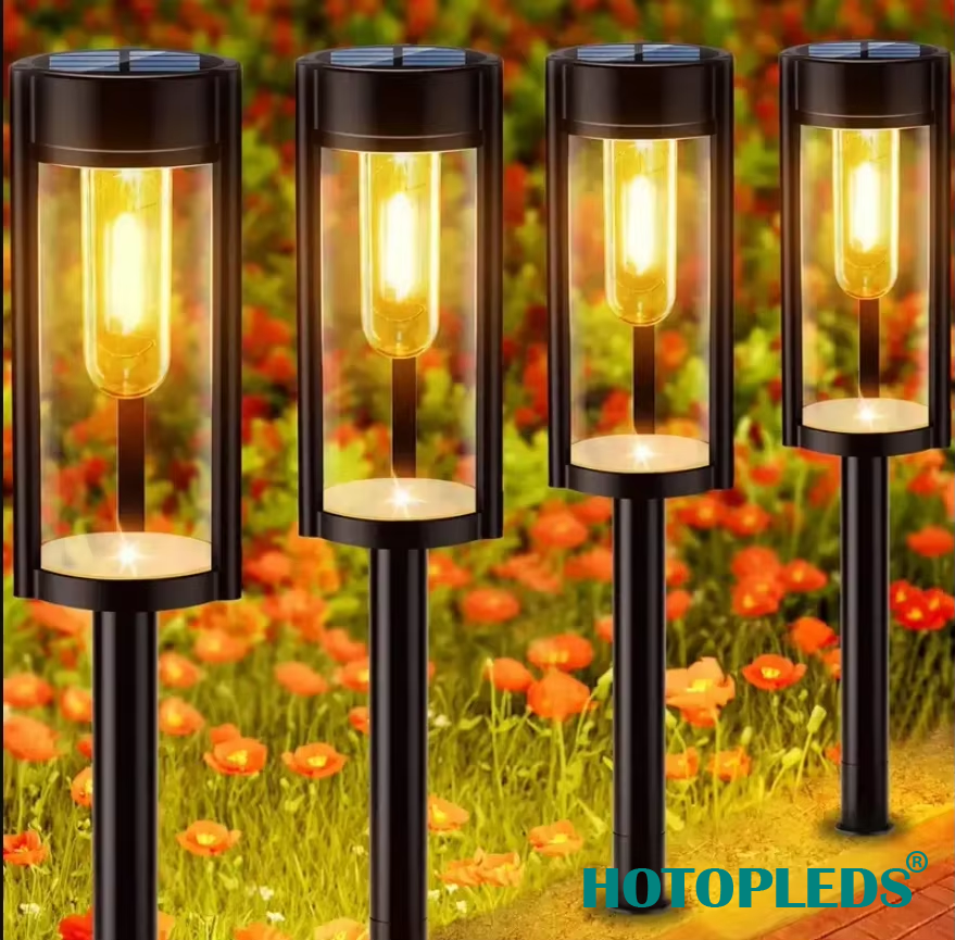 Gloeilampen op zonne-energie Pathway Lights Waterdichte tuinloopbrug Yard Achtertuin Gazon Landschapsverlichting