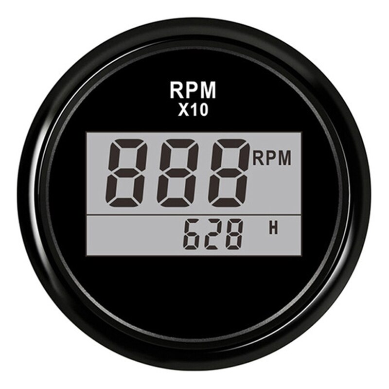 52mm Digital Tachometer 0~9990 RPM Marine Tachometer With Hourmeter Red Backlight Fit For Car Truck Boat Tacho Gauge Sensor